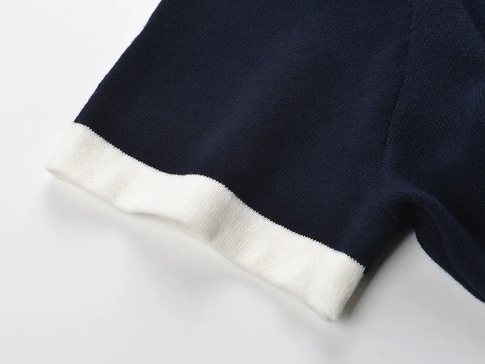 Contrast Trim Polo Dress