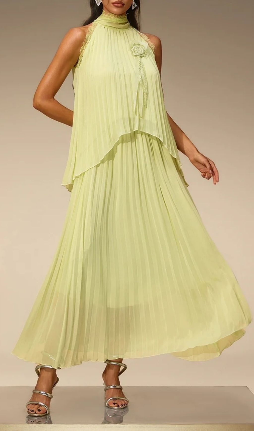 4f11844561102ffe621db6953f797978 Virexo Flower Pleated Skirt Set