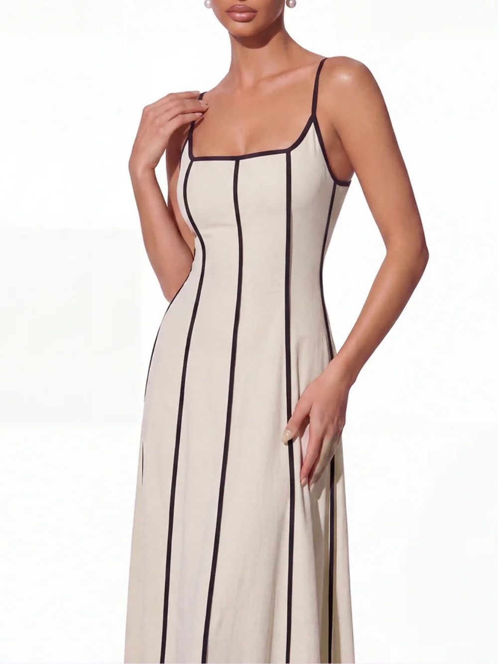 Inez Sleeveless Tie Up Midi Dress