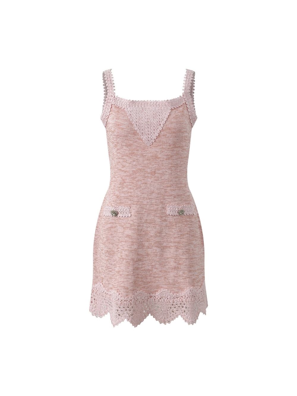 Madlaina Pink Knit Mini Dress
