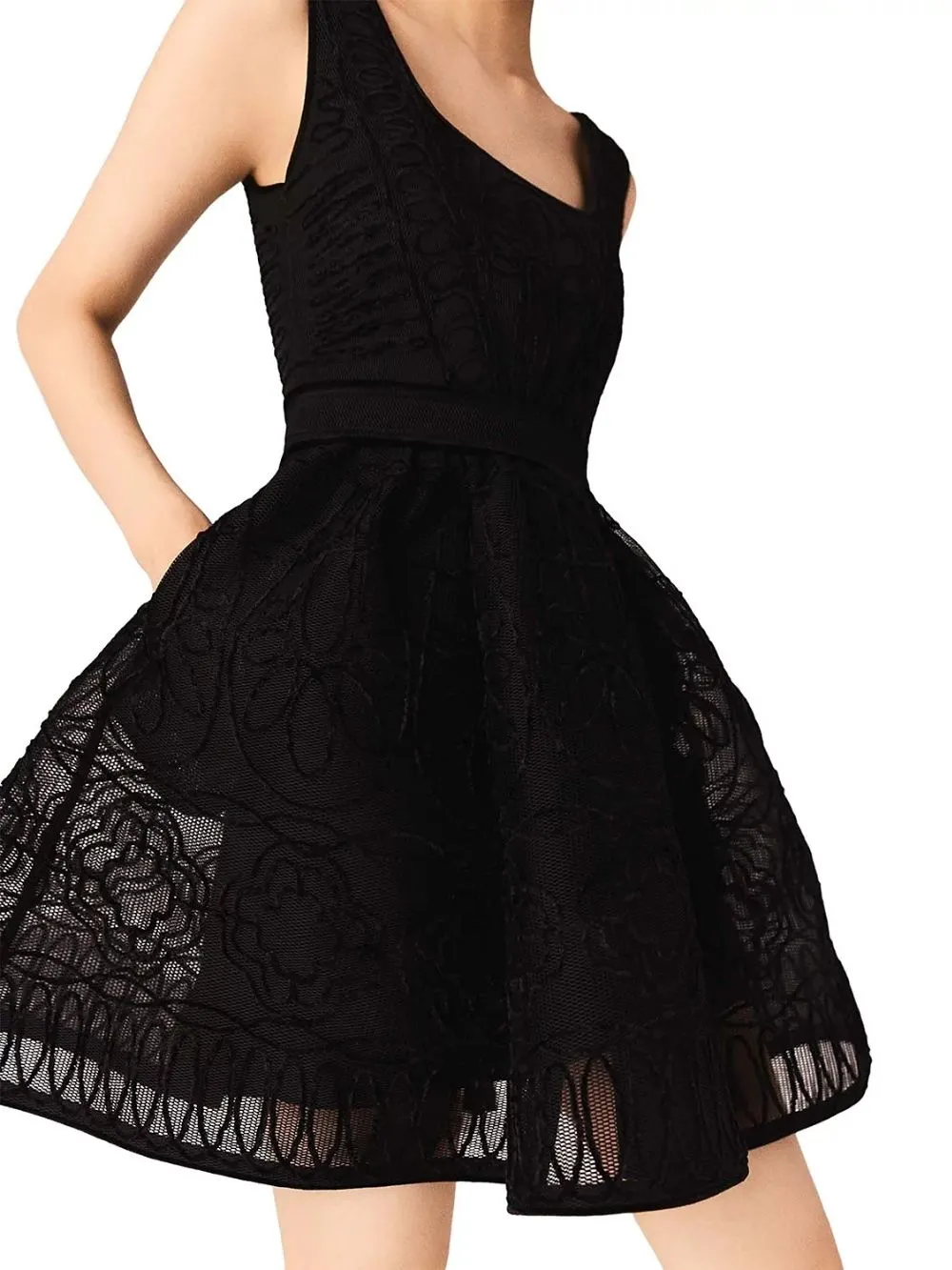 Embroidered Lace Skater Dress - OWNCI Embroidered Lace Skater Dress - OWNCI