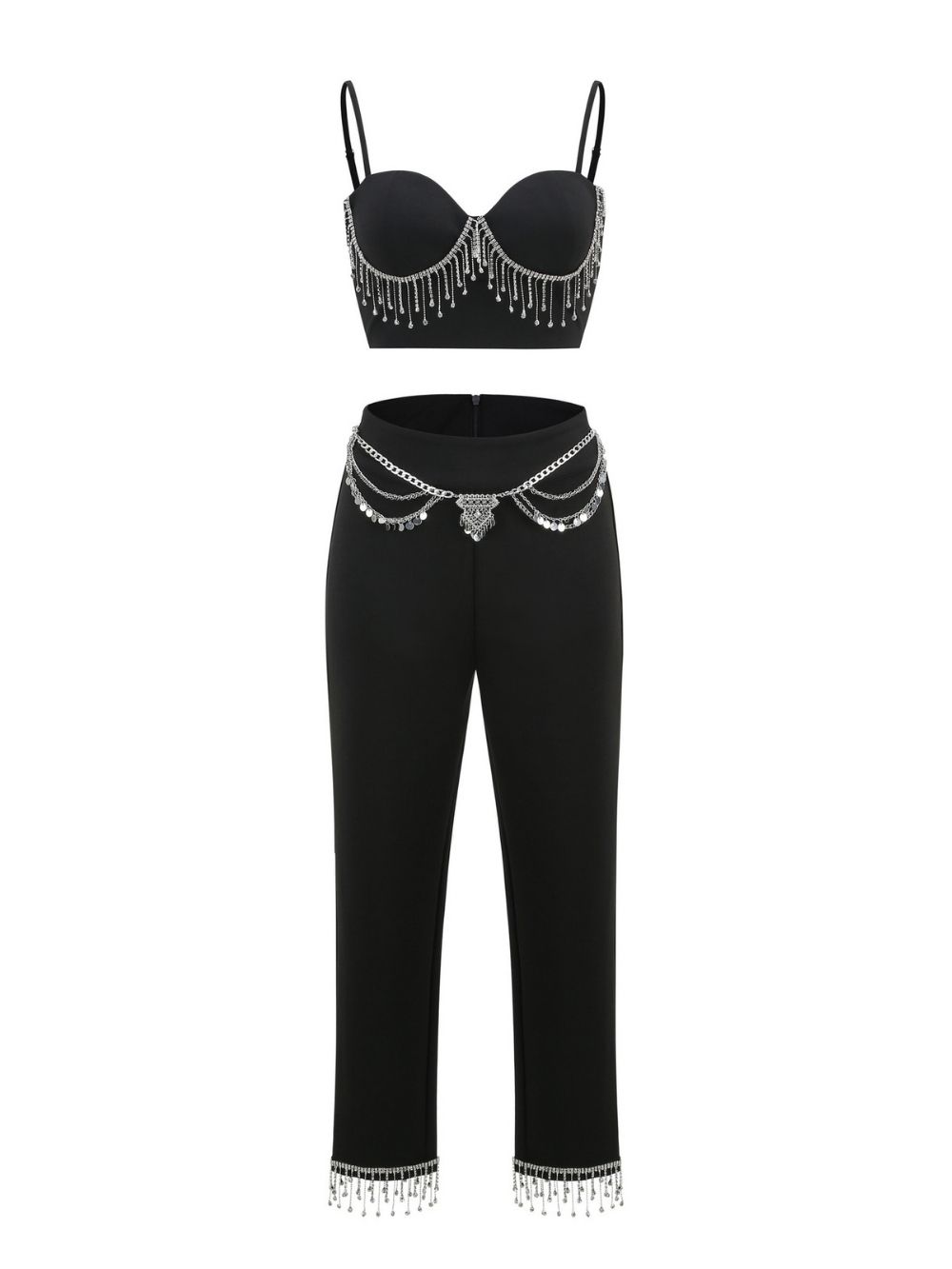 50b0b91c12bce7e72c4be830ce3e5f06 Makbule Black Diamante Two-Piece Set