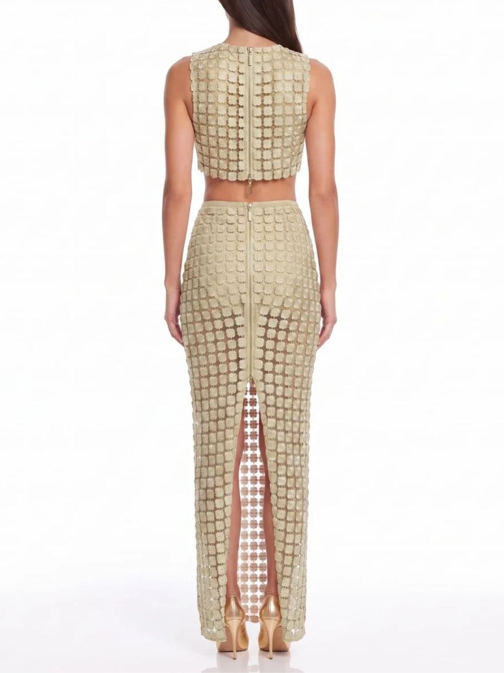 Iverox Sleeveless Plaid Skirt Set