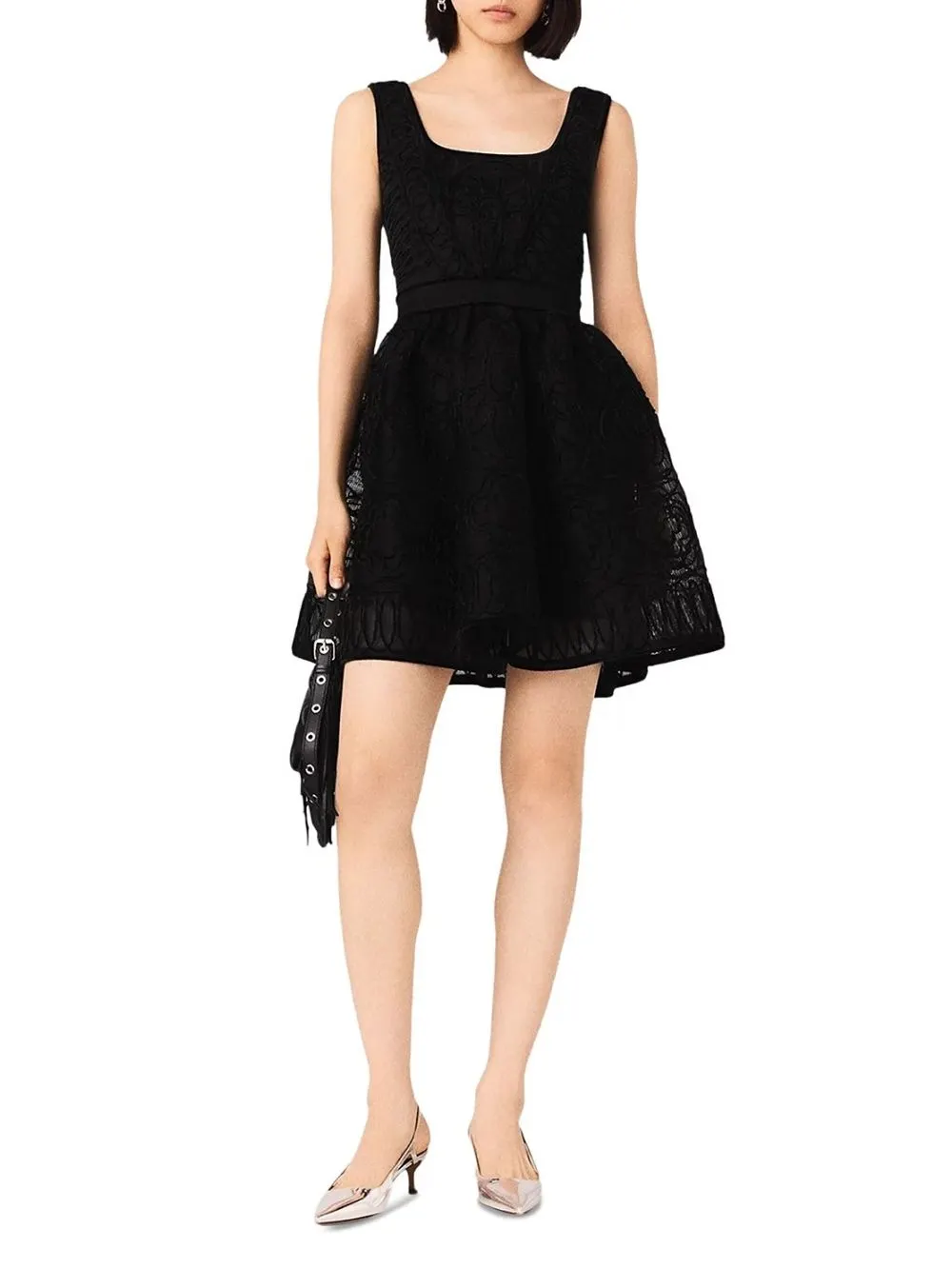 Embroidered Lace Skater Dress - OWNCI