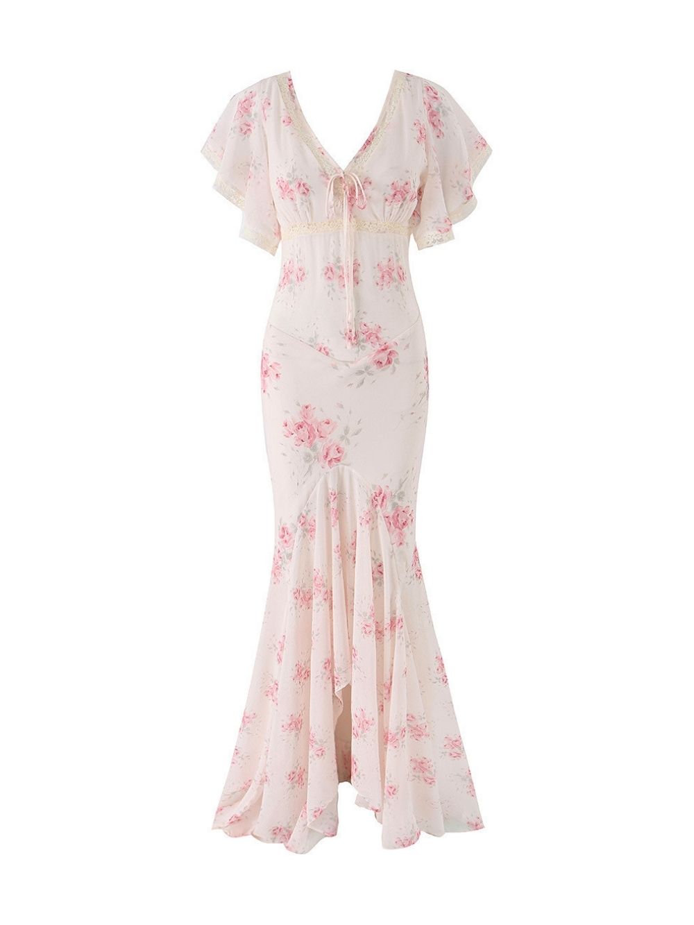 Fashionslee Women Ashgar Puff Sleeve Floral Maxi Dress