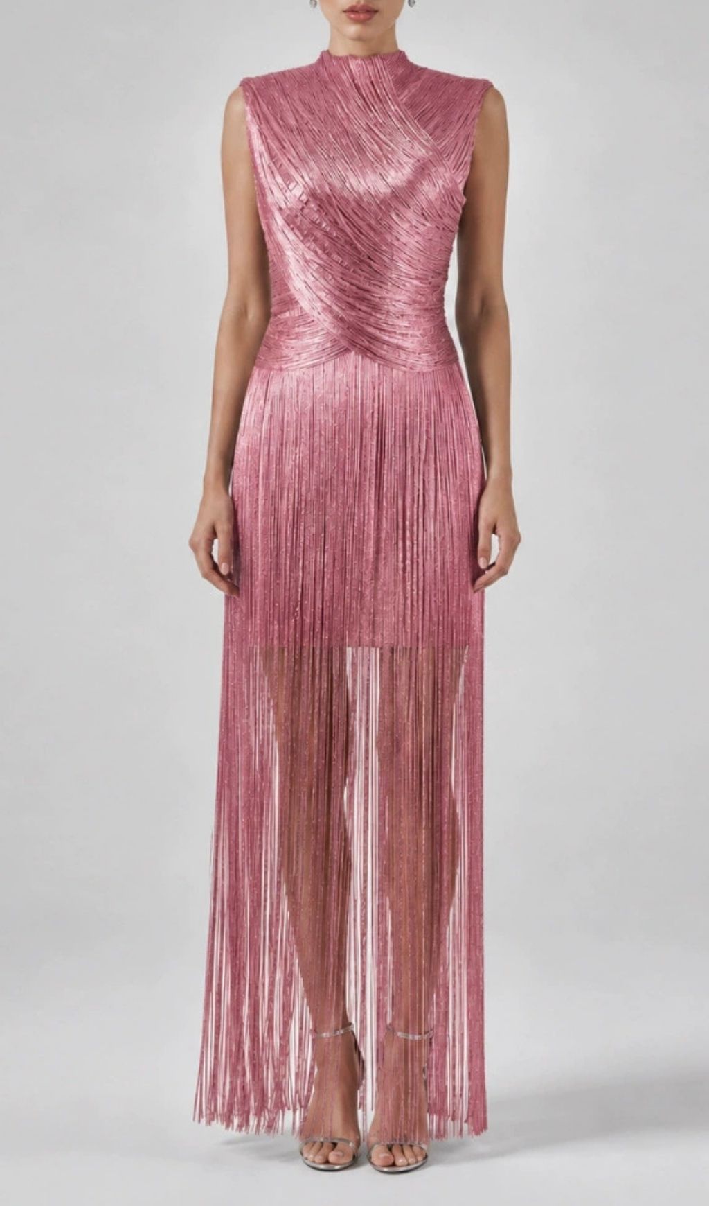 Zavelyn Sleeveless Fringe Bandage Dress