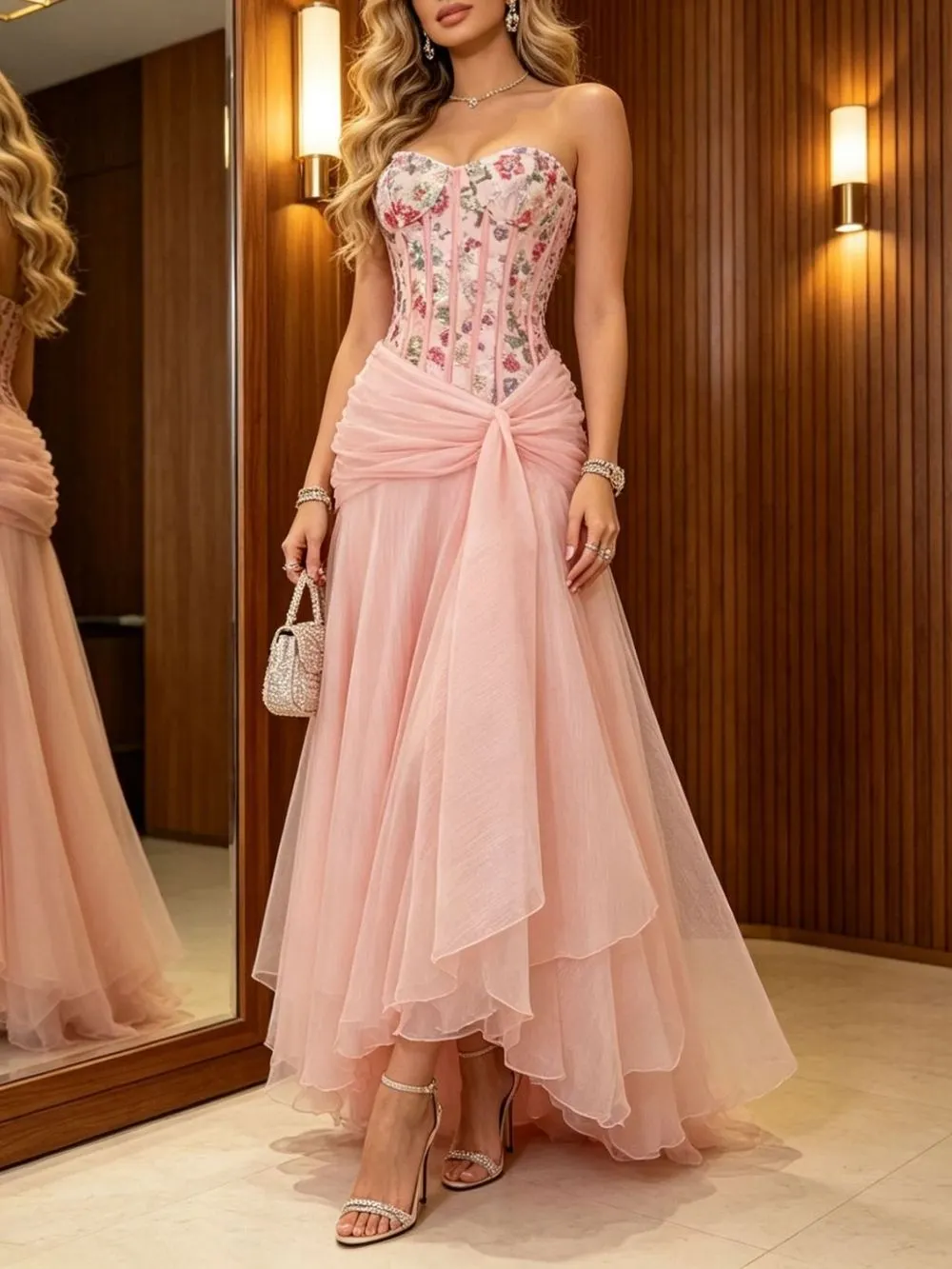 Maddie Strapless Corset Maxi Dress