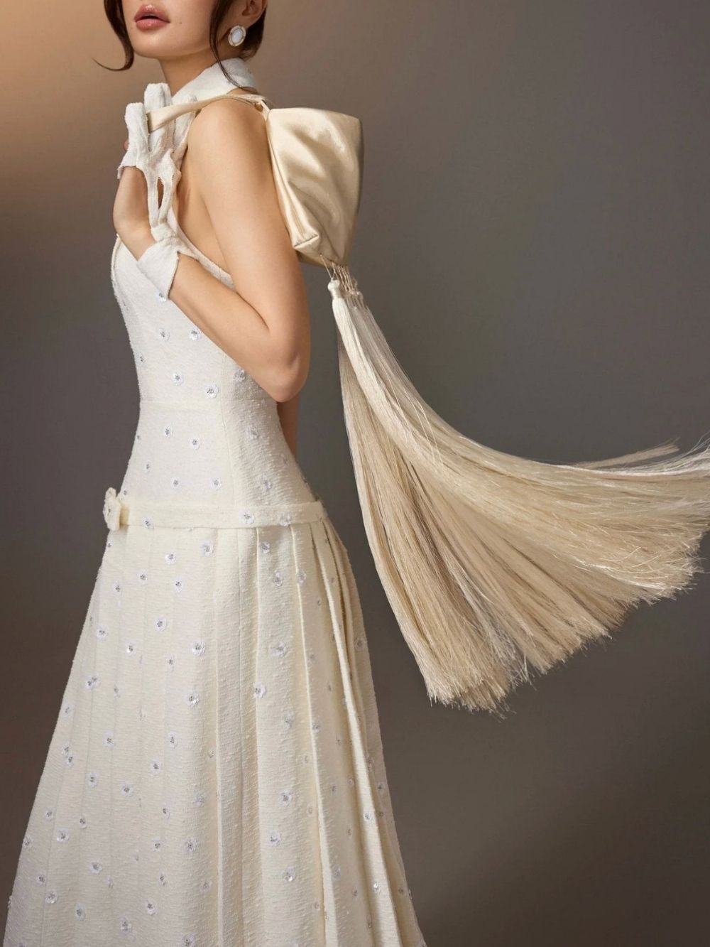 542bd5a9aa116002372a39bc849e2ca4 Fedra Halterneck Flower Maxi Dress