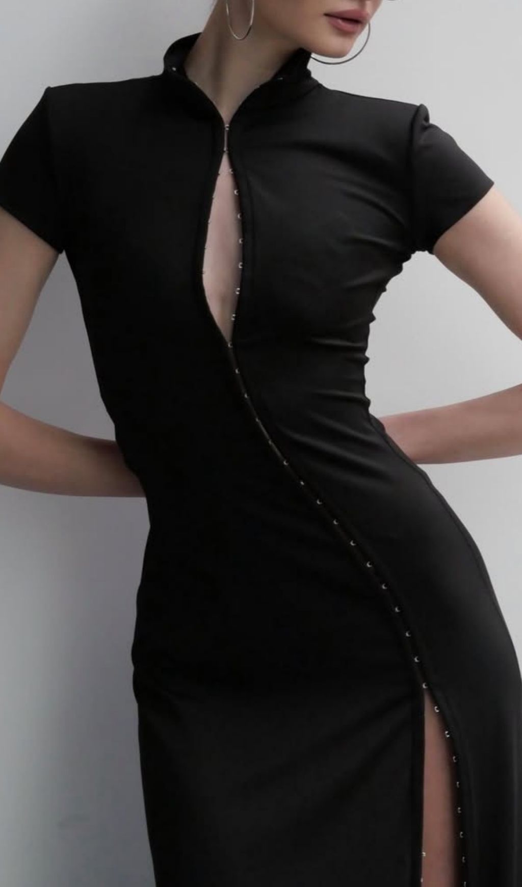 Laurel Black Maxi Dress, Short Sleeve Cocktail - black maxi dress by OWNCI