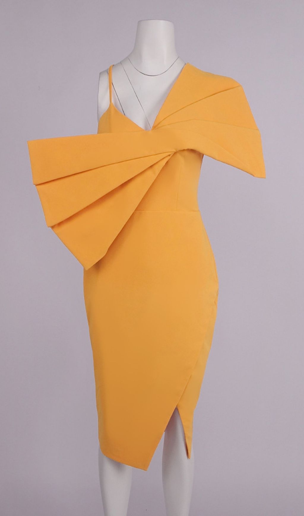 Fashionslee Women Laureline Orange Bow Midi Dress