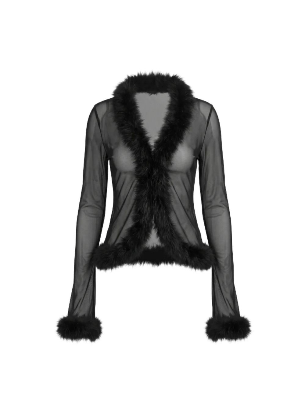 Kirevon V Neck Mesh Top
