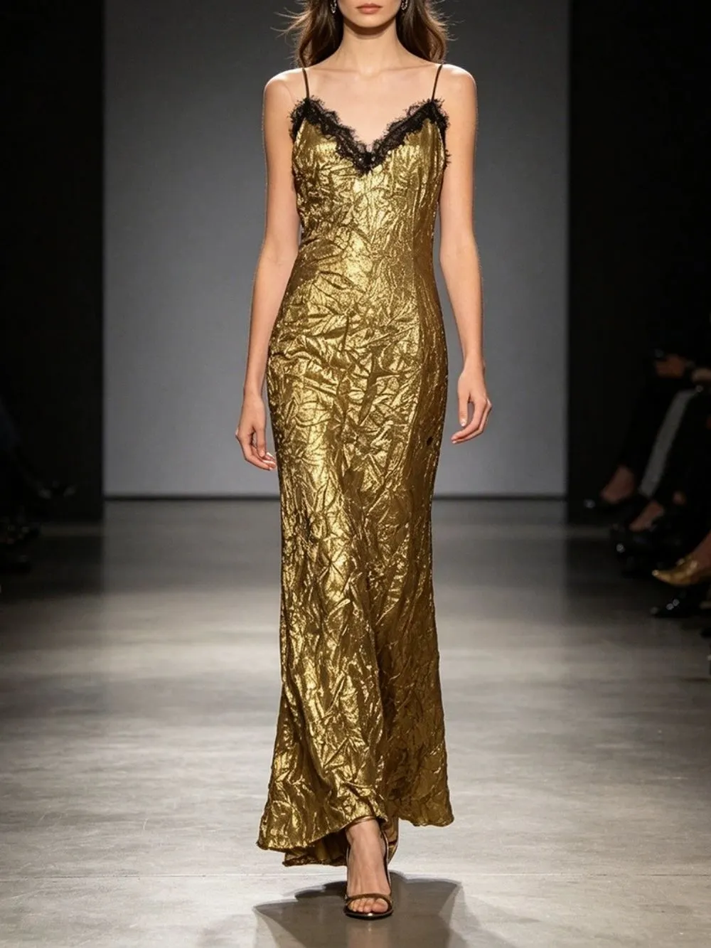 Vaelthorn Spaghetti Lace Maxi Dress