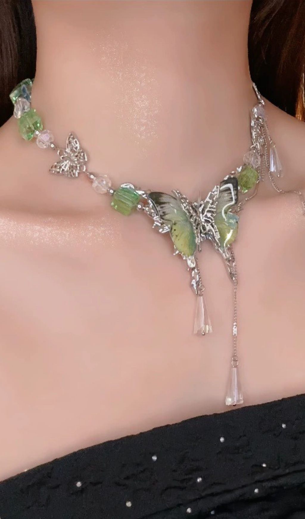 Khloe Teardrop Tassel Butterfly Necklace - OWNCI
