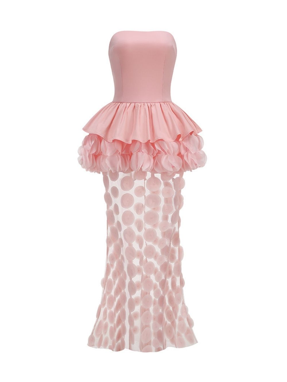 Makena Pink Strapless Maxi Dress