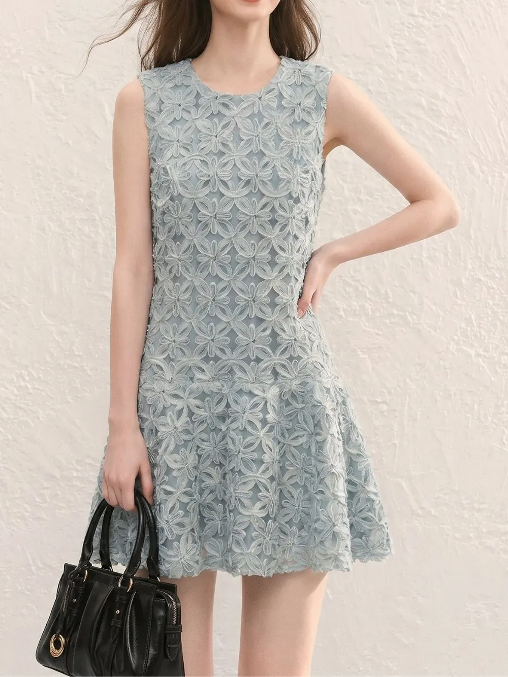 Mamie Green Flower Sleeveless Mini Dress - OWNCI Mamie Green Flower Sleeveless Mini Dress - OWNCI