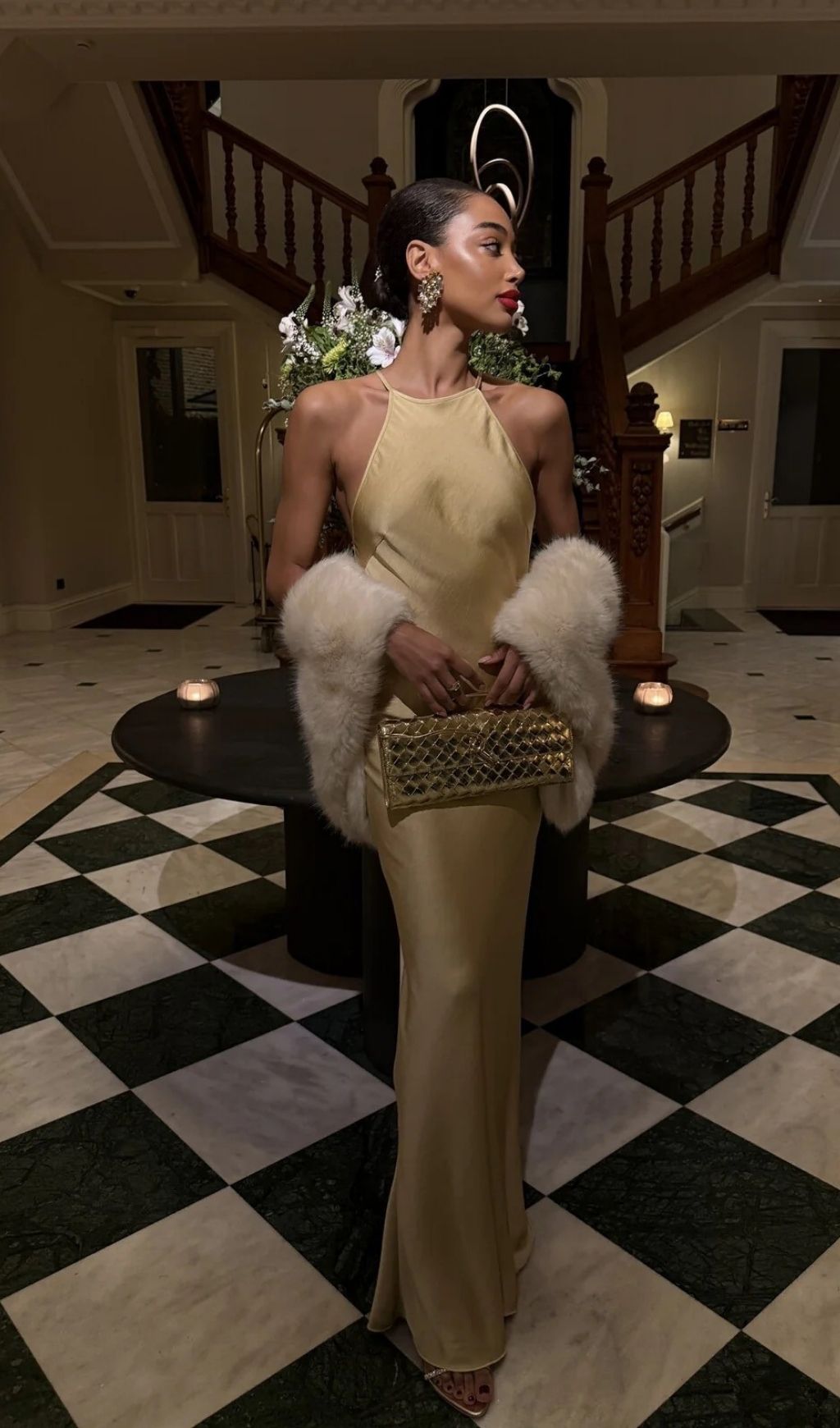 Laure Backless Gold Maxi Dress, Evening - gold maxi dress by OWNCI