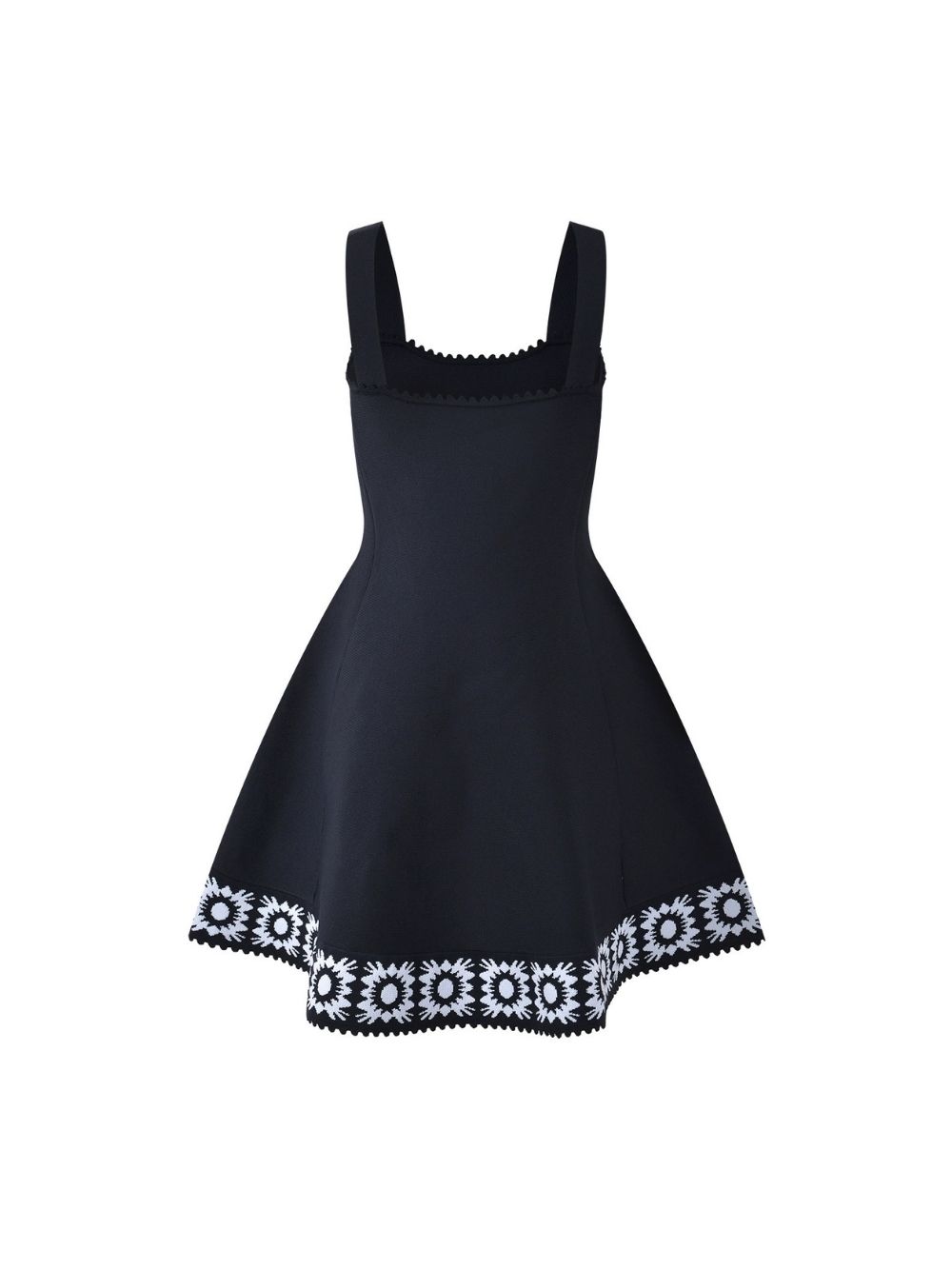 Crochet Panel Skater Mini Dress