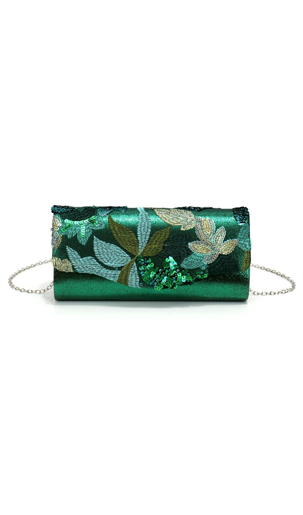 5be818f0a0771ed628bef1d6203e3283.jpg Fashionslee Women Leala Green Flower Sequin Handbag