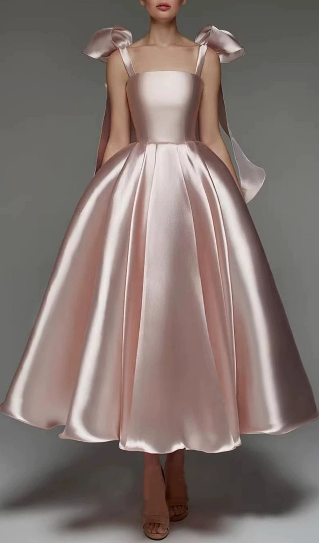 Fashionslee Women Lennie Pink Bow Midi Dress