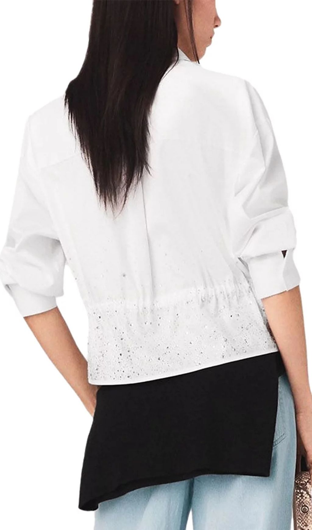 Fashionslee Women Cisequino Rhinestone Shirt
