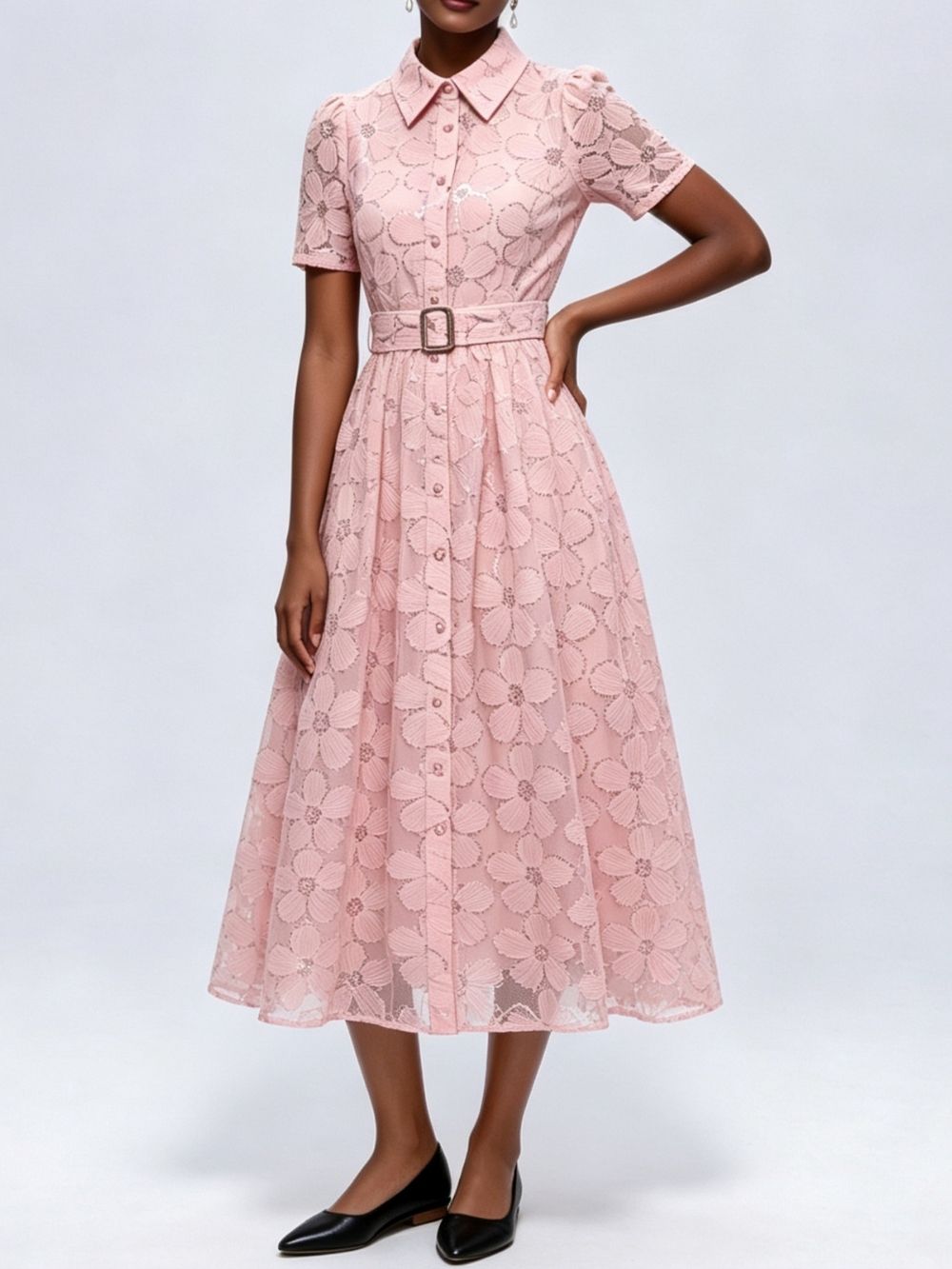 Mahi Pink Floral Midi Dress - OWNCI Mahi Pink Floral Midi Dress - OWNCI