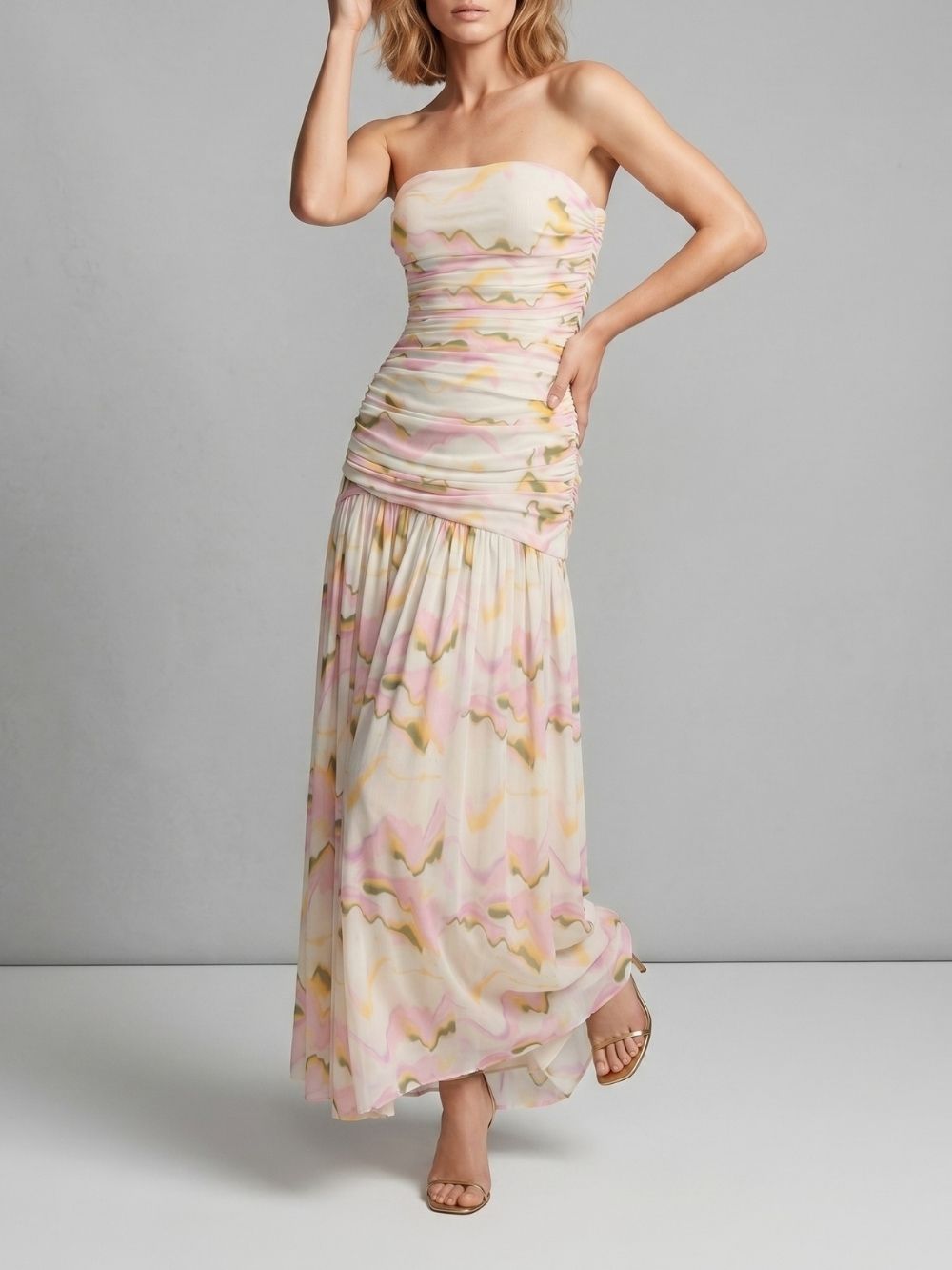 Maile Strapless Printed Maxi Dress