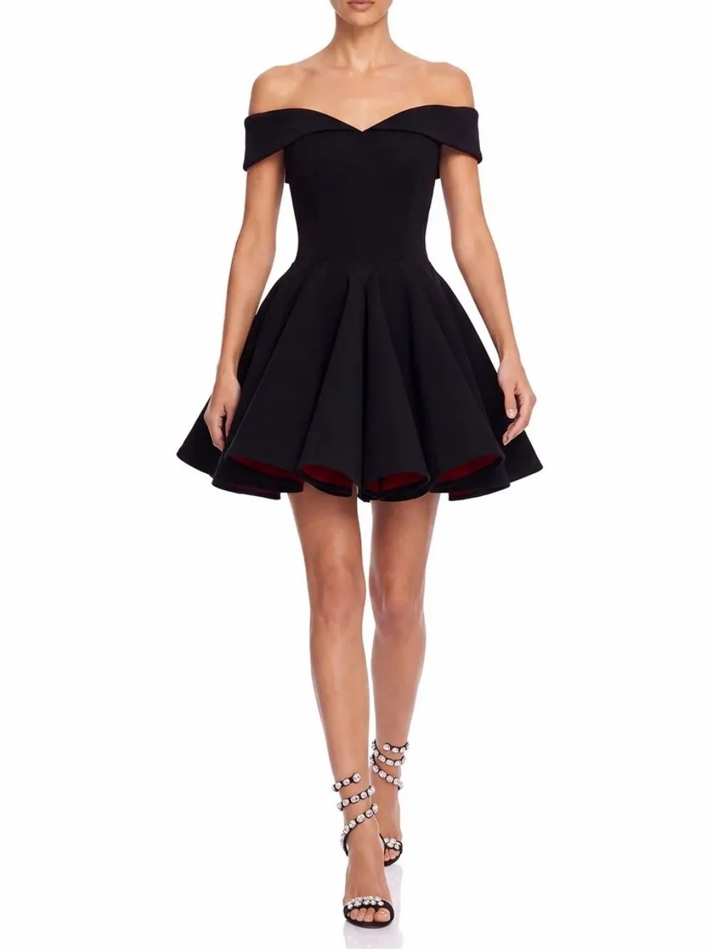 Drynex Off Shoulder Red Sole Mini Dress
