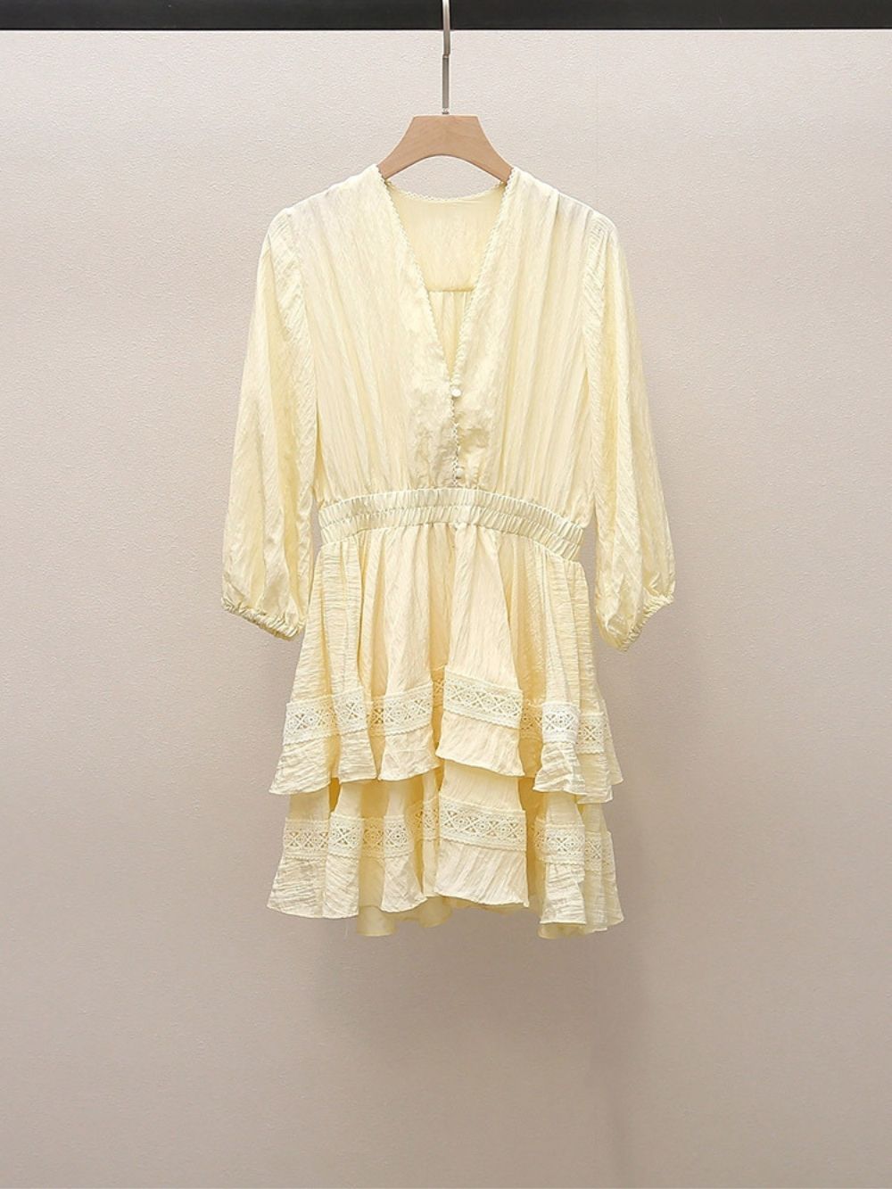 Rapapamy Puff Sleeve Ruffle Dress