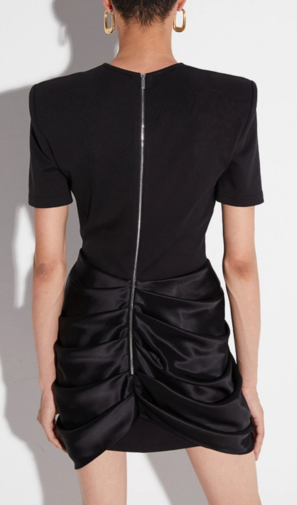 Chatria Metal Draped Mini Dress - Black