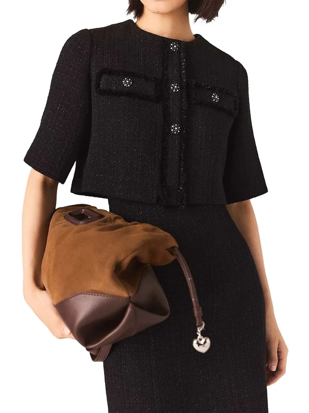 5eae52e6cf284a24834c52235ad5397d 2-in-1 Shinny Tweed Dress