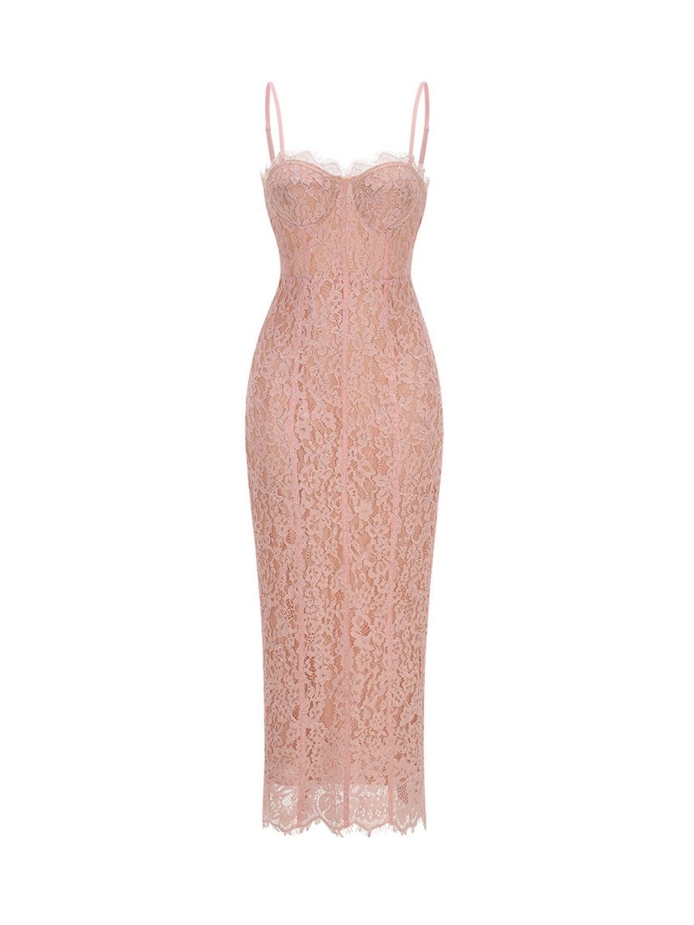 5f56e8098b08297e7666e41b35821fe2 Makenzie Pink Lace Maxi Dress