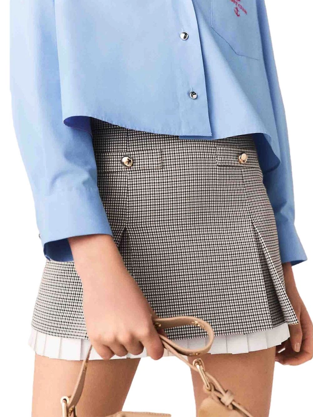 5ff8b2f5146a6930465ad052b5216cc7 Pleated Skirt with Poplin Details