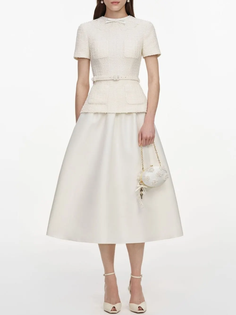 Mallison White Short Sleeve Midi Dress - OWNCI Mallison White Short Sleeve Midi Dress - OWNCI