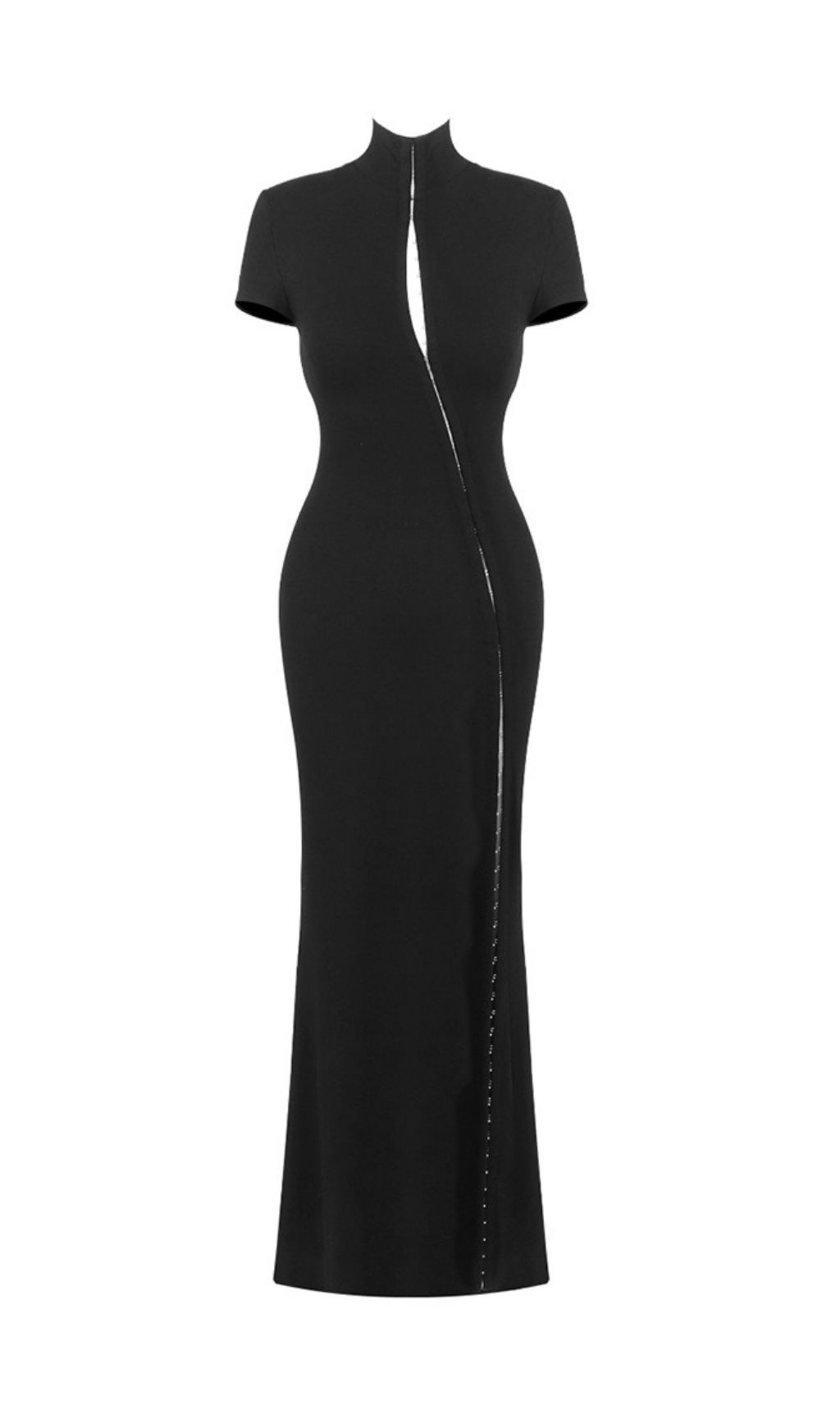 Fashionslee Women Laurel Black Short Sleeve Maxi Dress
