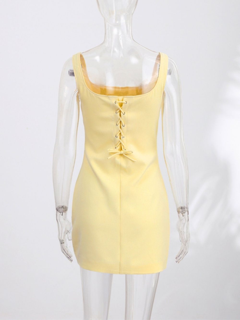 Conlan Yellow Embellished Mini Dress
