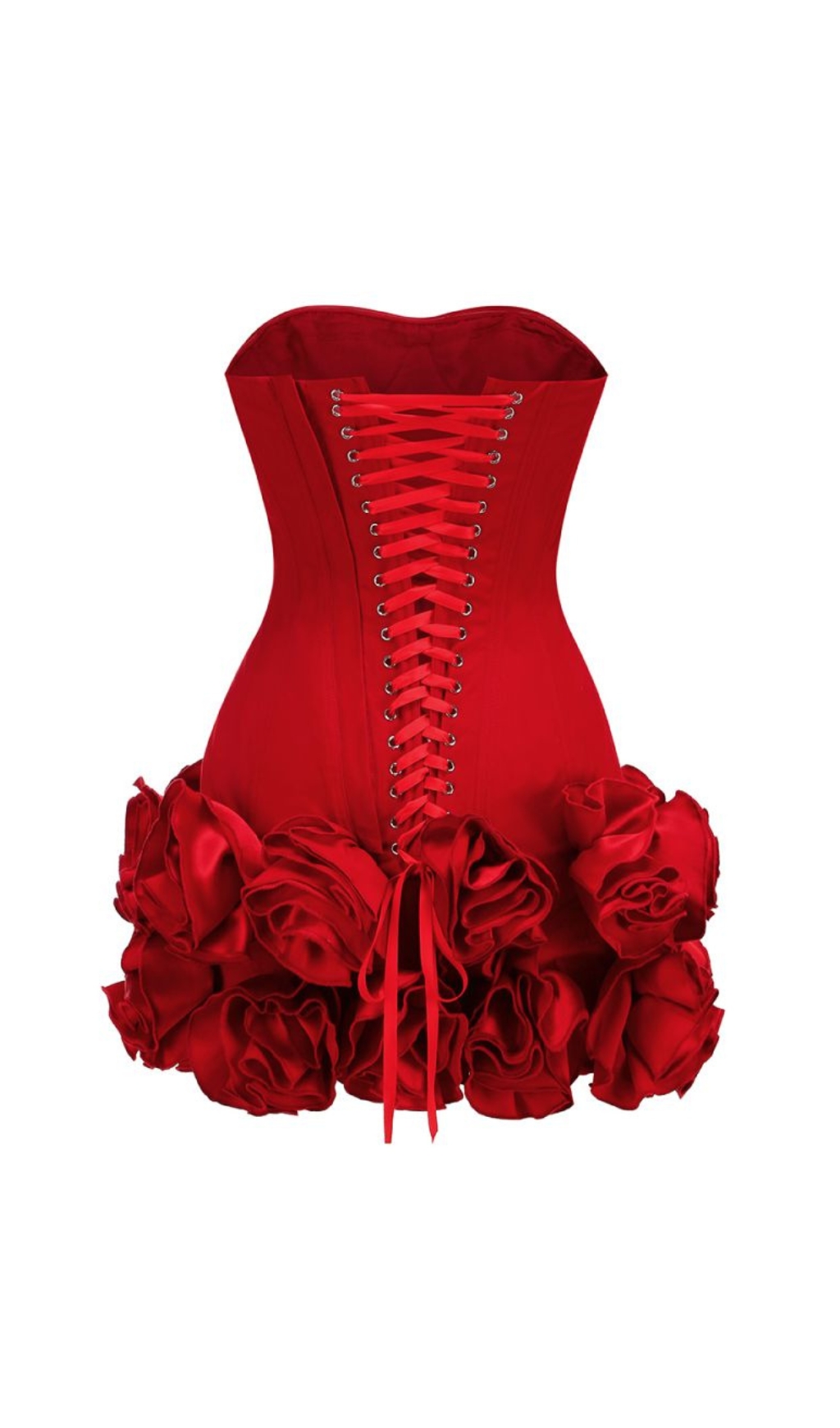 Becca Red Strapless Corset Flower Mini Dress - OWNCI Becca Red Strapless Corset Flower Mini Dress - OWNCI