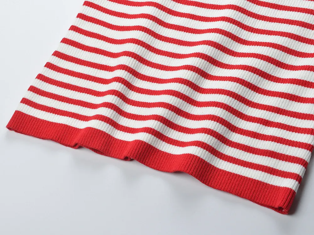 Striped Knit Boat Neck Top - OWNCI Striped Knit Boat Neck Top - OWNCI