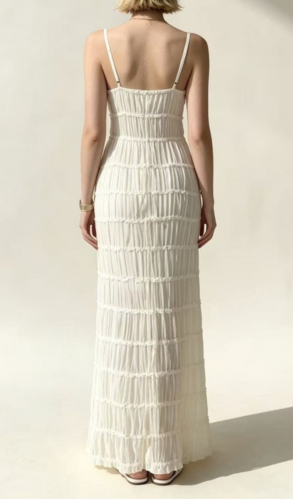 Fashionslee Women Caelveth Spaghetti Ruched Maxi Dress