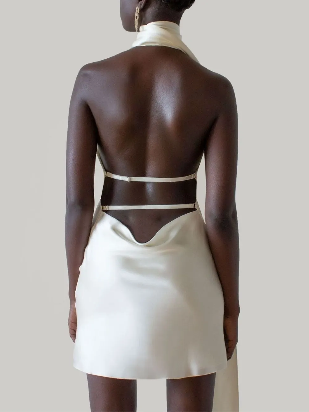 Ferean Hanging Neck Sleeveless Mini Dress - OWNCI