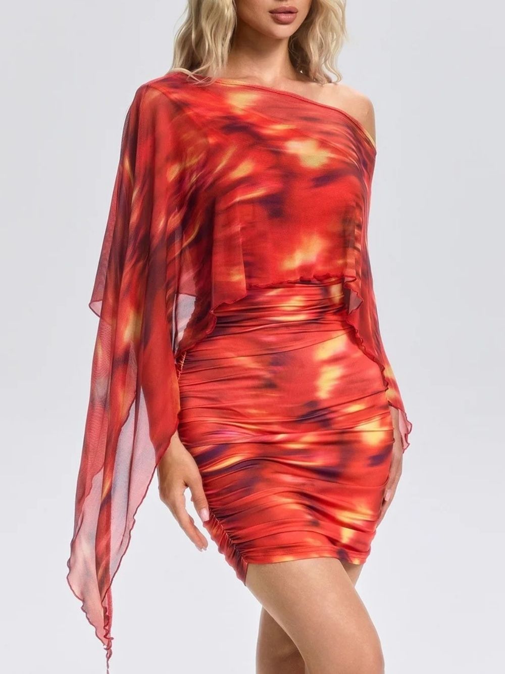 Sivex One Shoulder Printed Mini Dress - OWNCI Sivex One Shoulder Printed Mini Dress - OWNCI