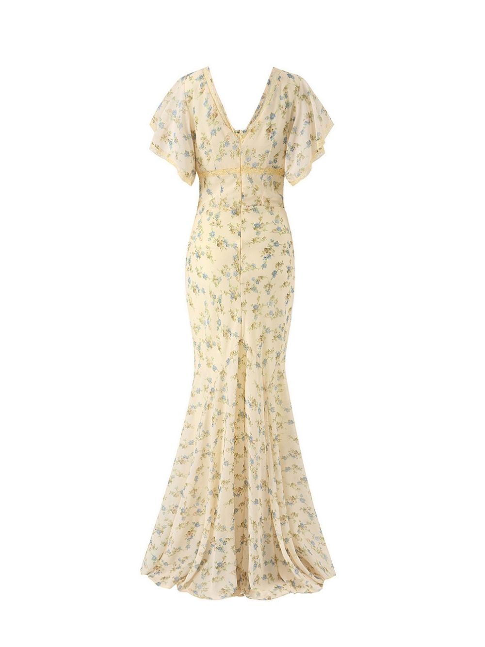 643488624d34d676329b47fbeee5d0a7.jpg Fashionslee Women Ashgar Butter Yellow Puff Sleeve Floral Maxi Dress