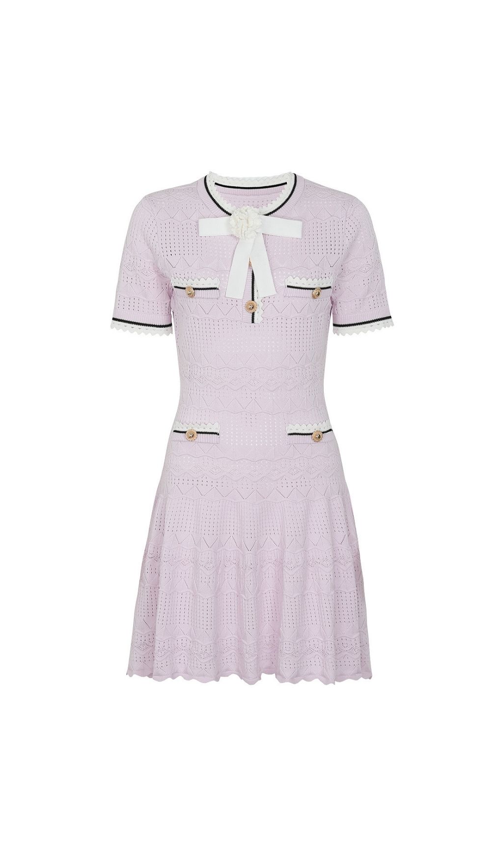 64769b2da95ca66724985c34b7092b8a.jpg Fashionslee Women Madelene Purple Flower Bow Knit Mini Dress