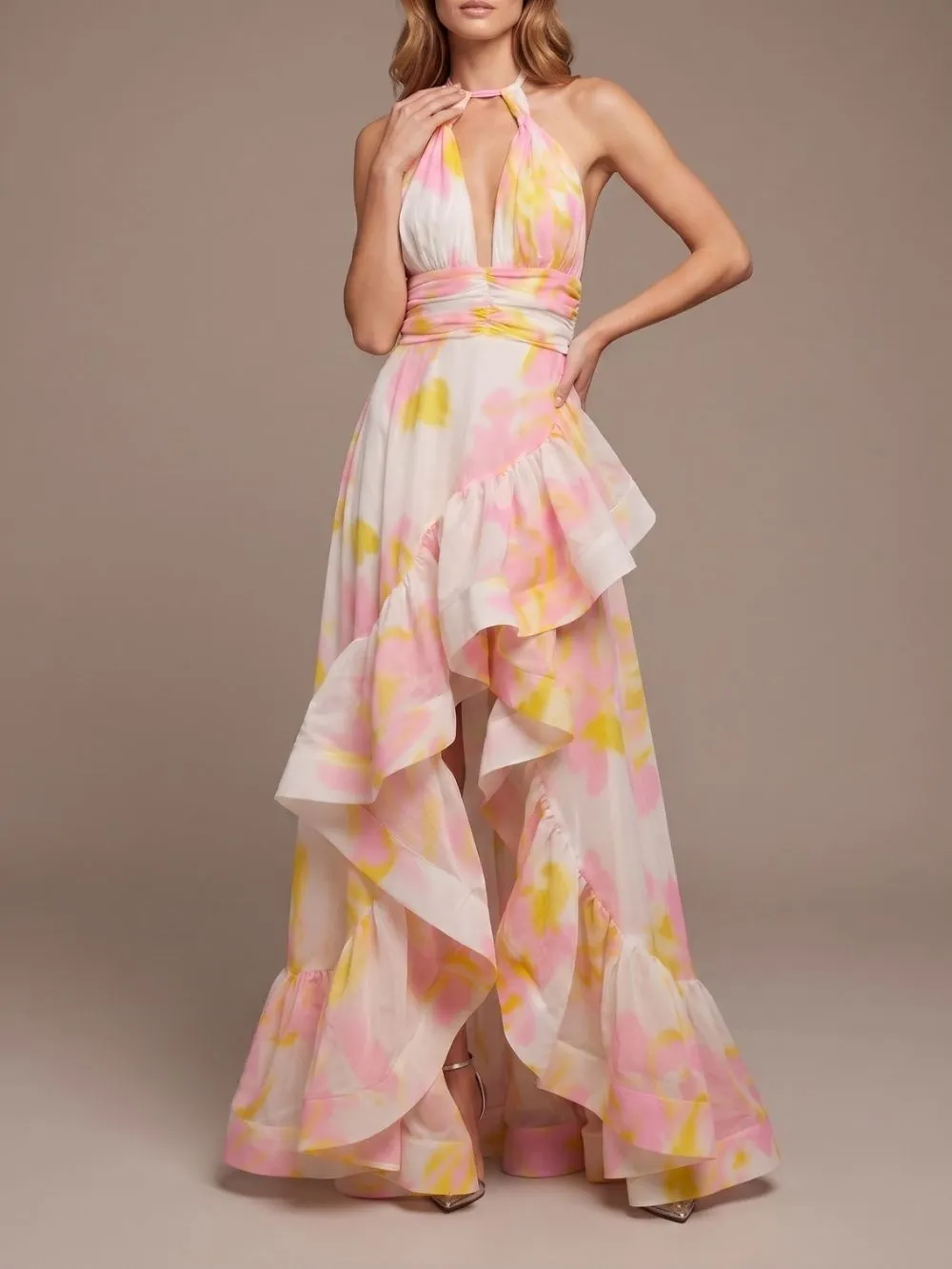 Malha Halter Printed Maxi Dress - OWNCI