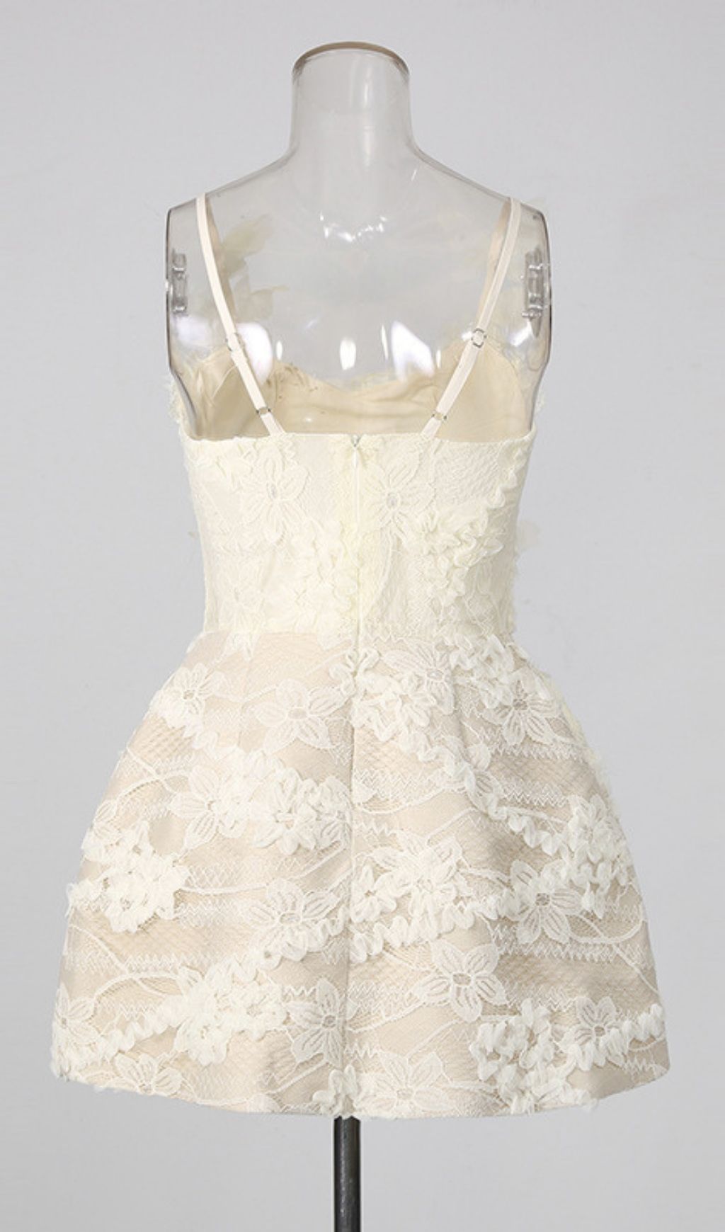Fashionslee Women Leyna Strappy Flower Embroidery Mini Dress