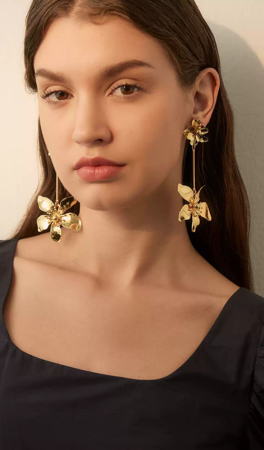 Lenci Gold Flower Earrings