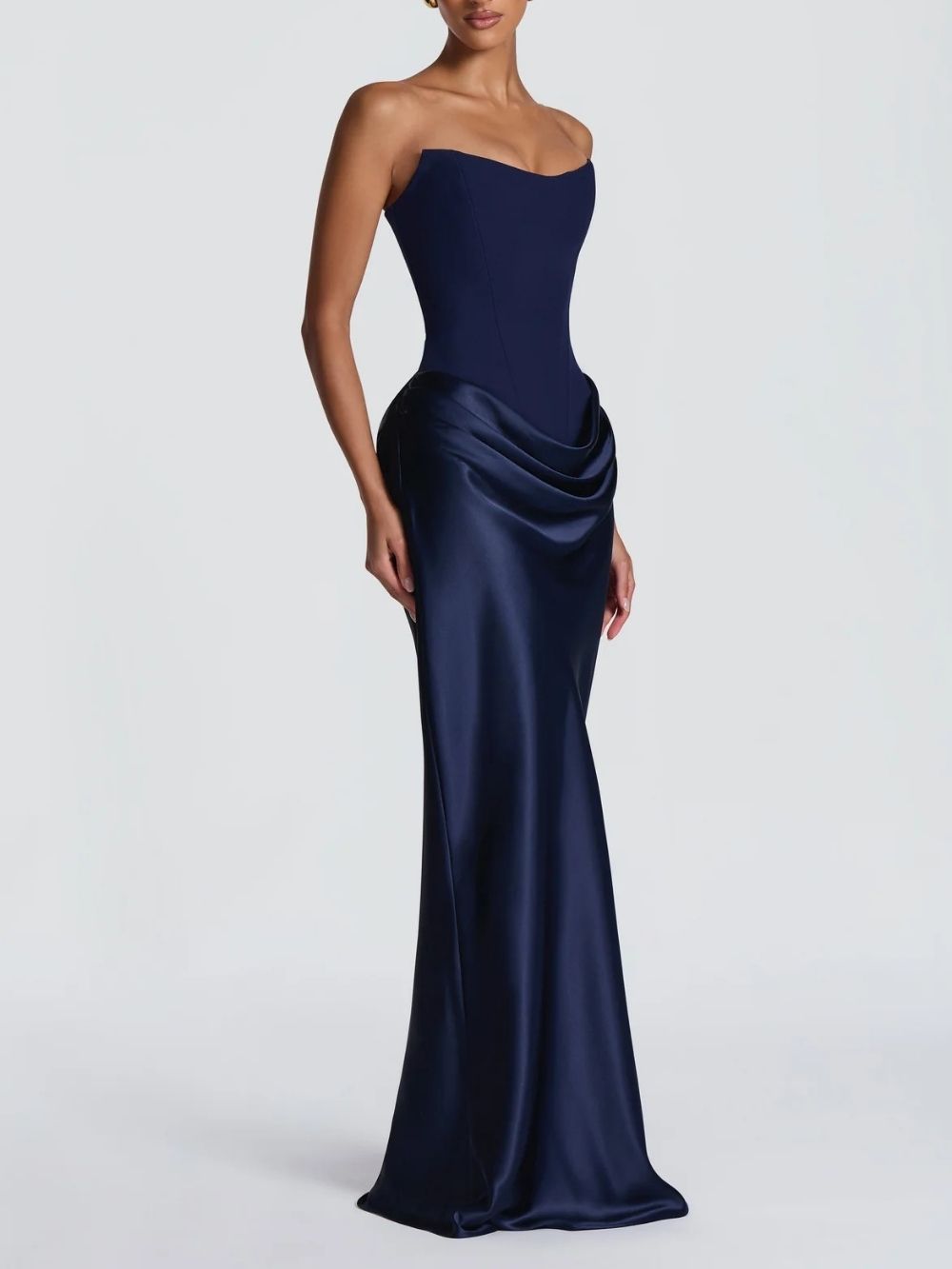 Malani Strapless Ruched Maxi Dress