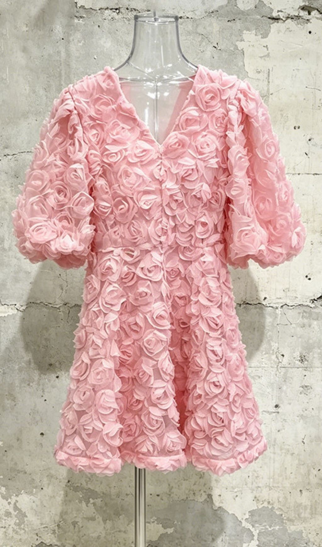 Fashionslee Women Lexy Flower Puff-Sleeve Mini Dress