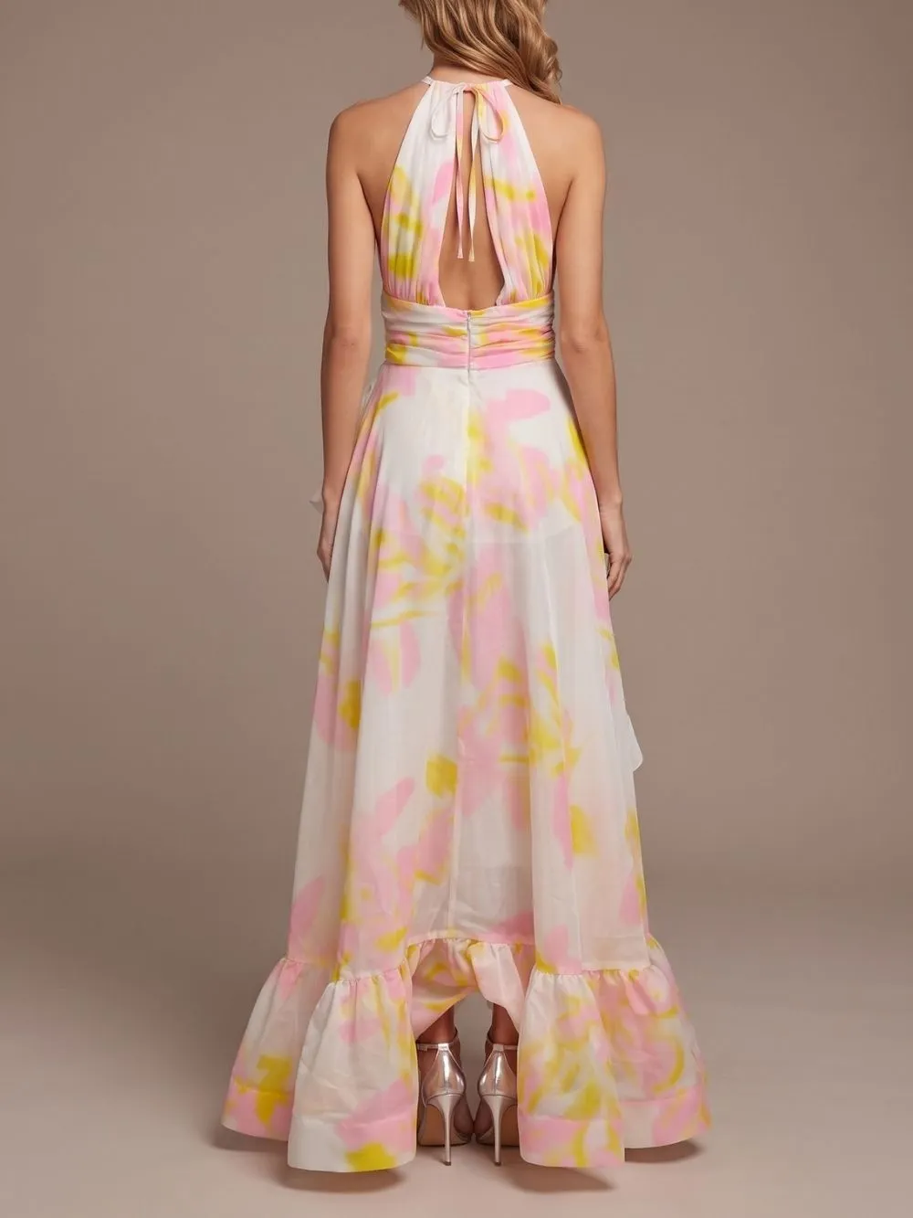 Malha Halter Printed Maxi Dress - OWNCI