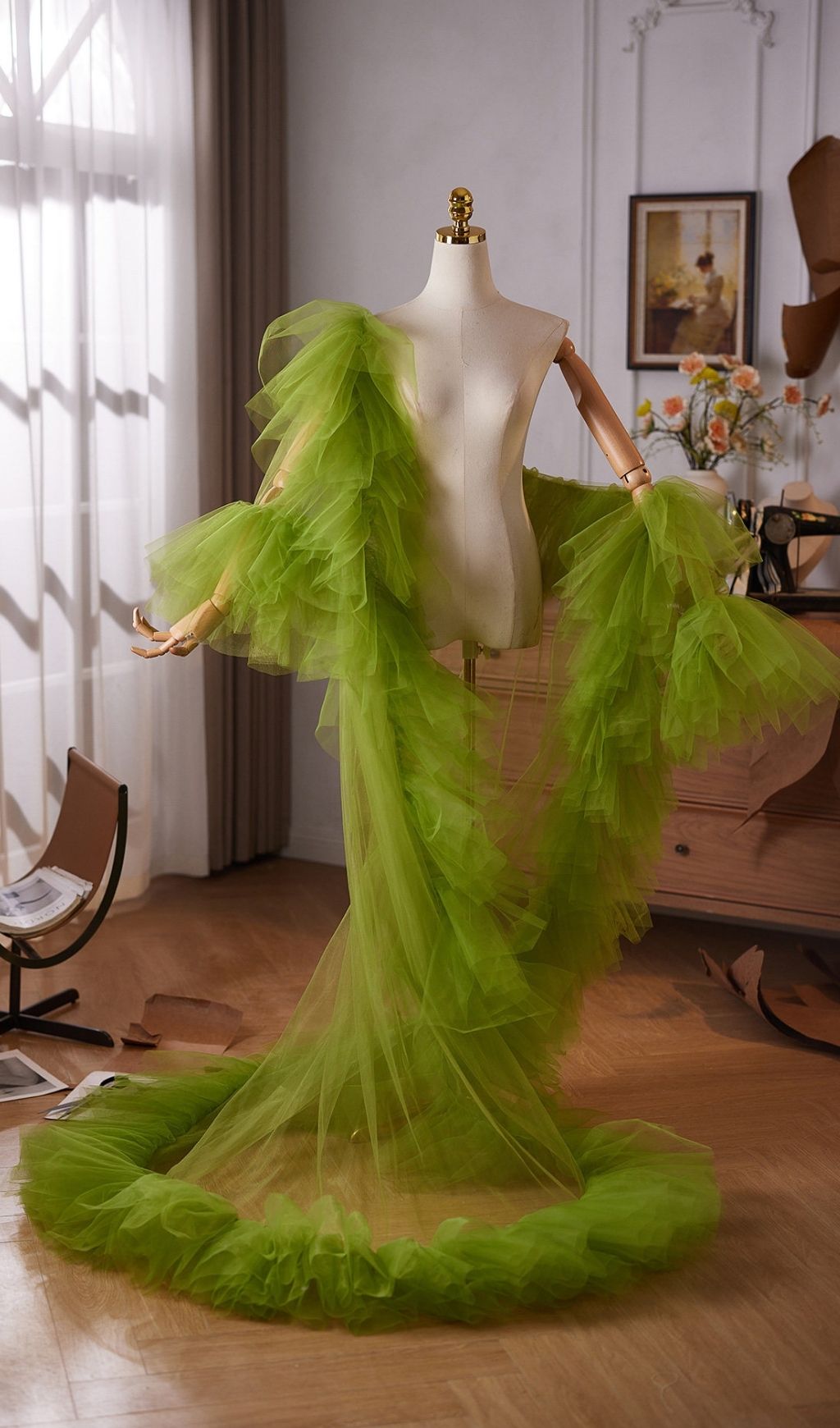 Leighann Green Mesh Shawl - OWNCI Leighann Green Mesh Shawl - OWNCI