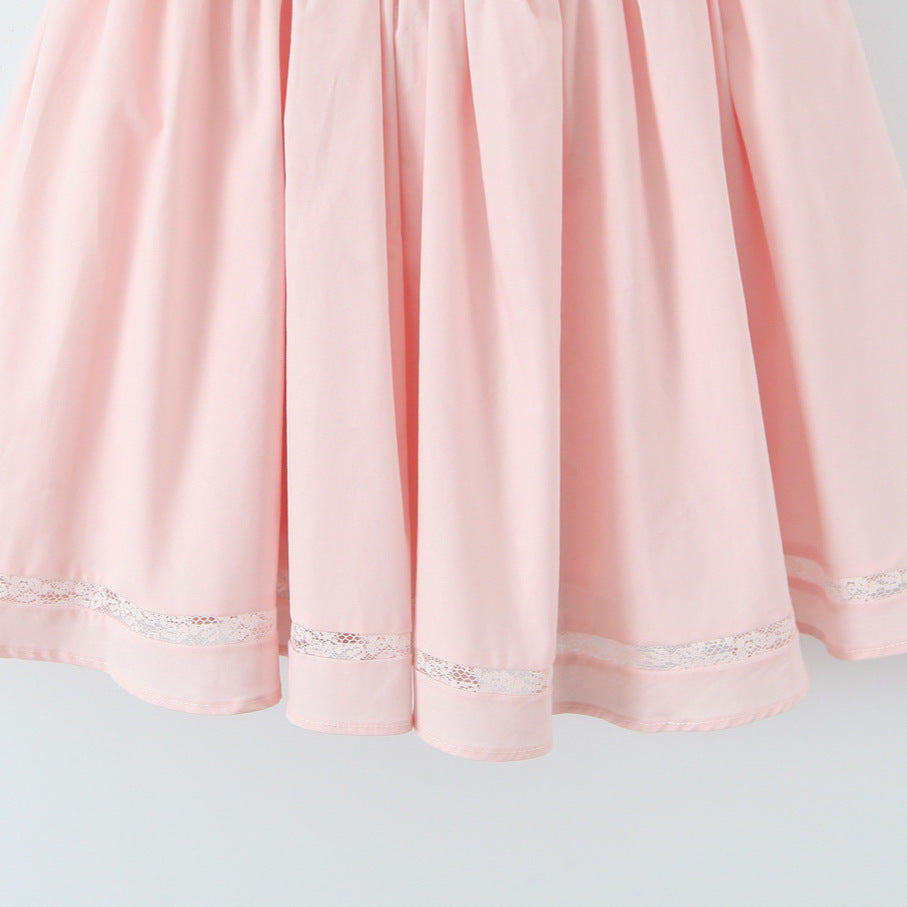 68061876f171c9f0ce7beda95a3e6f8e Bow Strap Lace Trim Mini Skater Dress